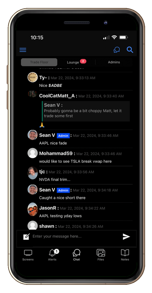 Fusion Elite Trading Mobile Chat Room